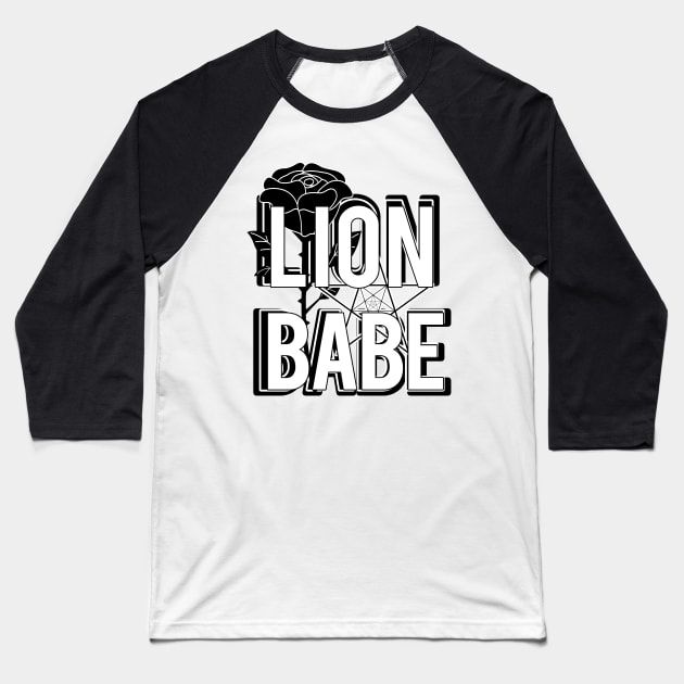 LION BABE Baseball T-Shirt by LanaBanana